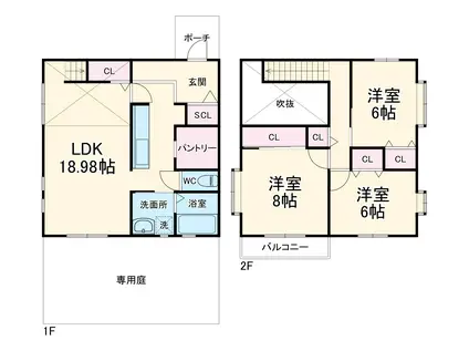 埼京線 北戸田駅 徒歩16分 2階建 築7年(3LDK)の間取り写真