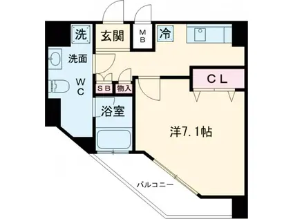 インペリアル パーク Ⅰ(1K/8階)の間取り写真