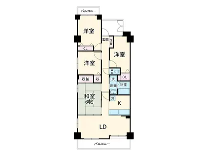 宝マンション八事南(4LDK/4階)の間取り写真