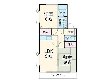 ロイヤル宮前B棟(2LDK/2階)の間取り写真