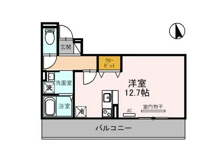 ベルテンポ東向日(ワンルーム/3階)の間取り写真