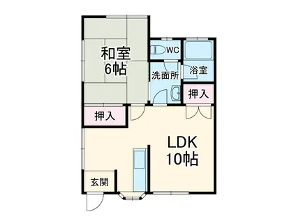 サンハイツモリ(1LDK/1階)の間取り写真