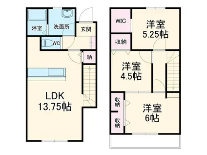 リーブルファイン楠町(3LDK/1階)の間取り写真