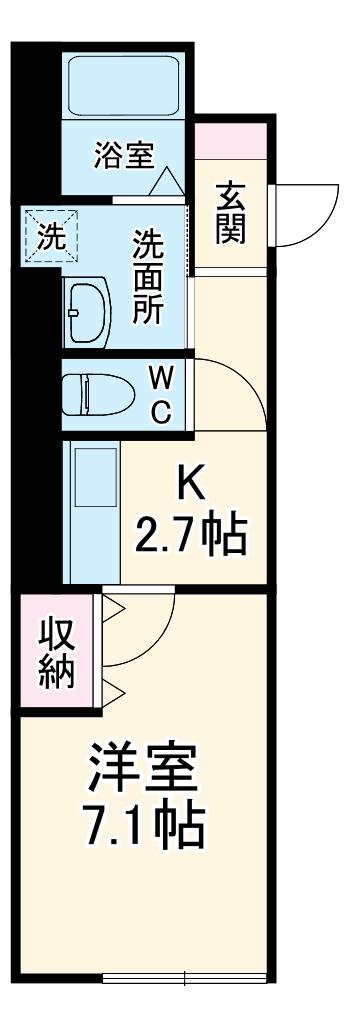 ラコルタブローン(1K/1階)の間取り写真