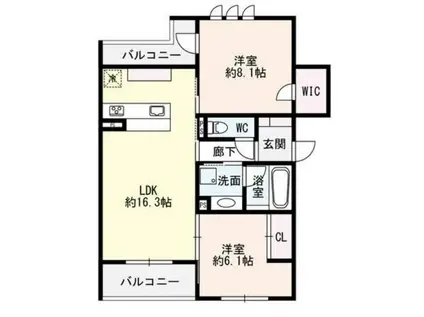 UNO Y SOLO(2LDK/2階)の間取り写真