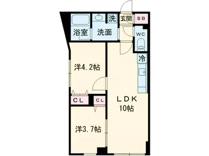 ウェルスクエア学芸大学Ⅱ(2LDK/1階)の間取り写真