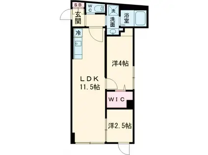 ウェルスクエア学芸大学Ⅱ(2LDK/3階)の間取り写真
