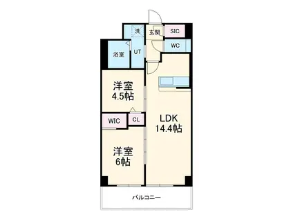 豊明寺池マンション(2LDK/2階)の間取り写真