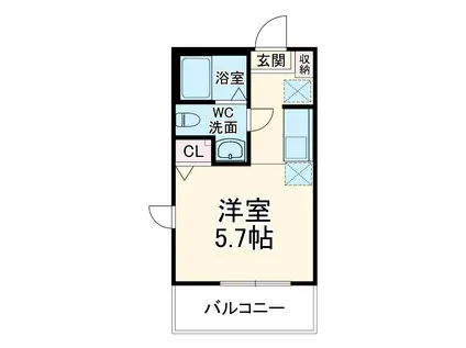 カーム登戸(ワンルーム/1階)の間取り写真