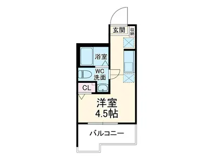 カーム登戸(ワンルーム/1階)の間取り写真