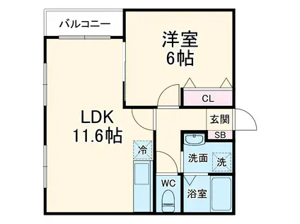 CIEL CLAIR(1LDK/1階)の間取り写真
