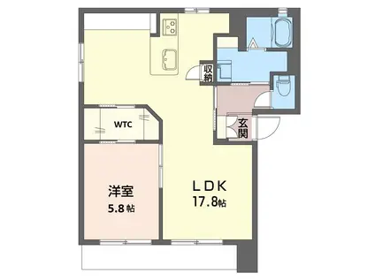イル・デ・パン A(1LDK/1階)の間取り写真