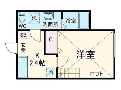 ワンズアヴェニール淵野辺(1K/1階)の間取り写真