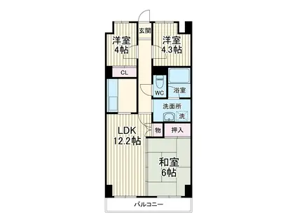 カサグランデ大宮(3LDK/2階)の間取り写真