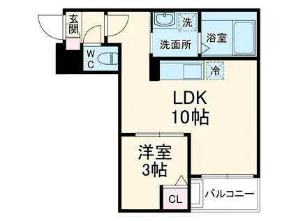 JACK ATSUTAKOSHI Ⅰ(1LDK/3階)の間取り写真