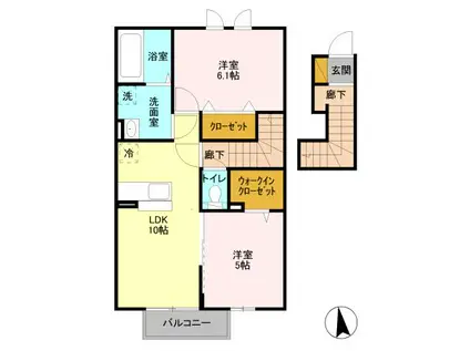 FERIO(2LDK/2階)の間取り写真