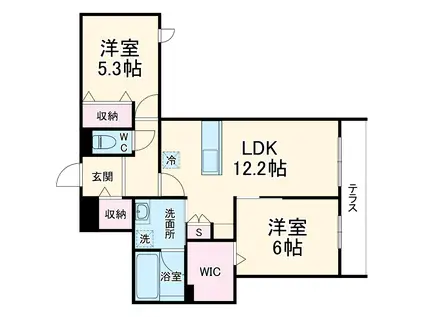 グラン ヴィラ エスト(2LDK/1階)の間取り写真