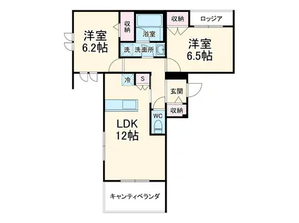 グラン ヴィラ エスト(2LDK/2階)の間取り写真