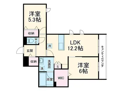グラン ヴィラ エスト(2LDK/3階)の間取り写真