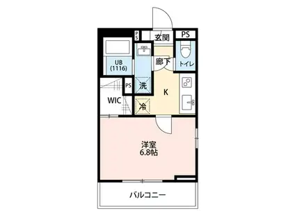 フルール野並(1K/1階)の間取り写真