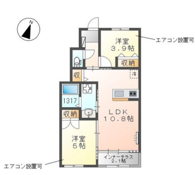 スターパレットⅢ(2LDK/1階)の間取り写真