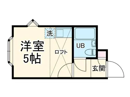 ベルピア上溝2(ワンルーム/2階)の間取り写真