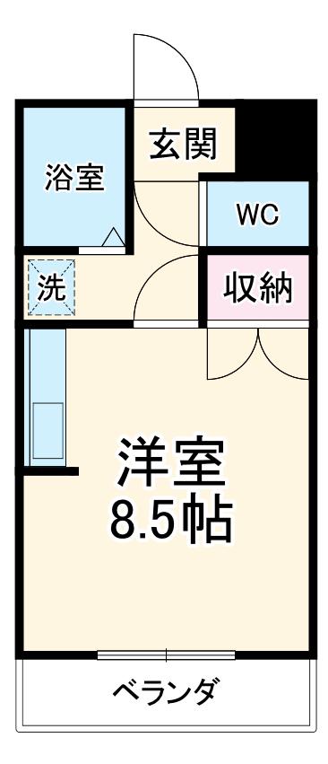 スパークルムライ(ワンルーム/3階)の間取り写真