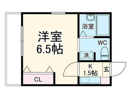 アザレ中丸子(1K/3階)の間取り写真