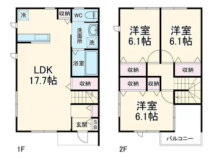 ハイツキリヤマＡ(3LDK)の間取り写真