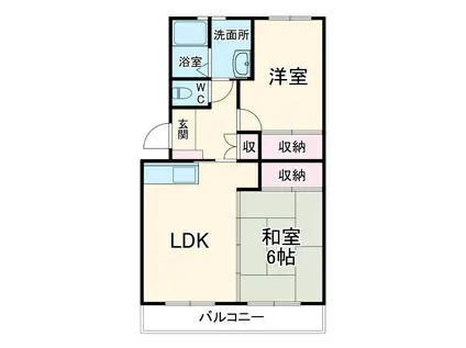 レジデンス石井S(2LDK/1階)の間取り写真