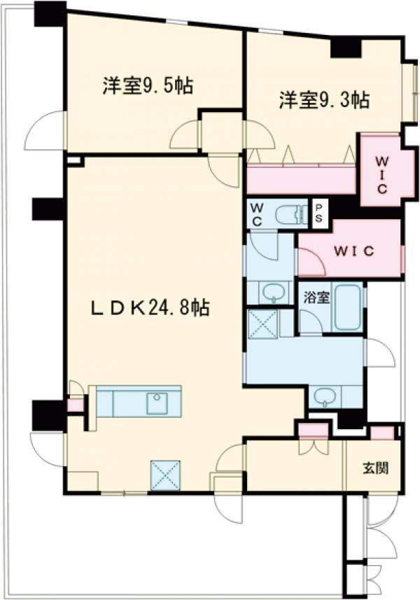 グレイスヒルズ(2LDK/5階)の間取り写真