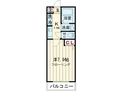 ドーヴェルニュSGB(1K/2階)の間取り写真