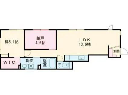 WIZBELL(1SLDK/1階)の間取り写真