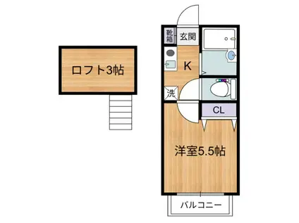 メープル大泉学園D(1K/2階)の間取り写真