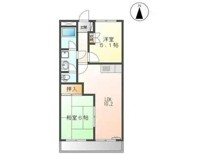 リバーサイドN・K(2LDK/1階)の間取り写真