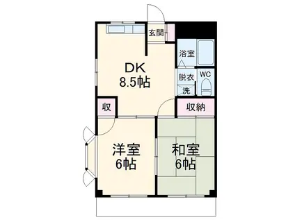 ハイツ昴(2DK/2階)の間取り写真