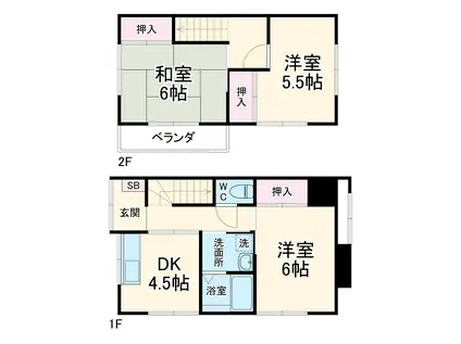 横須賀線 衣笠駅 バス乗車時間：20分 太田和バス停で下車 徒歩9分 1階建 築50年(3DK)の間取り写真
