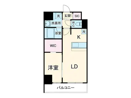 D.CLAREST本庄東FJRE(1LDK/9階)の間取り写真