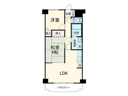 ダイアパレス富士中央(2LDK/4階)の間取り写真