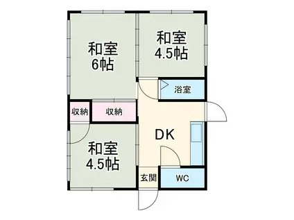 小田急電鉄小田原線 渋沢駅 徒歩11分 1階建 築54年(3DK)の間取り写真