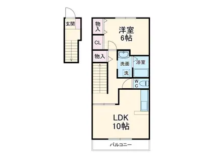 ハイステージIK(1LDK/2階)の間取り写真