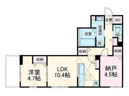 シャルール金沢文庫(1SLDK/1階)の間取り写真