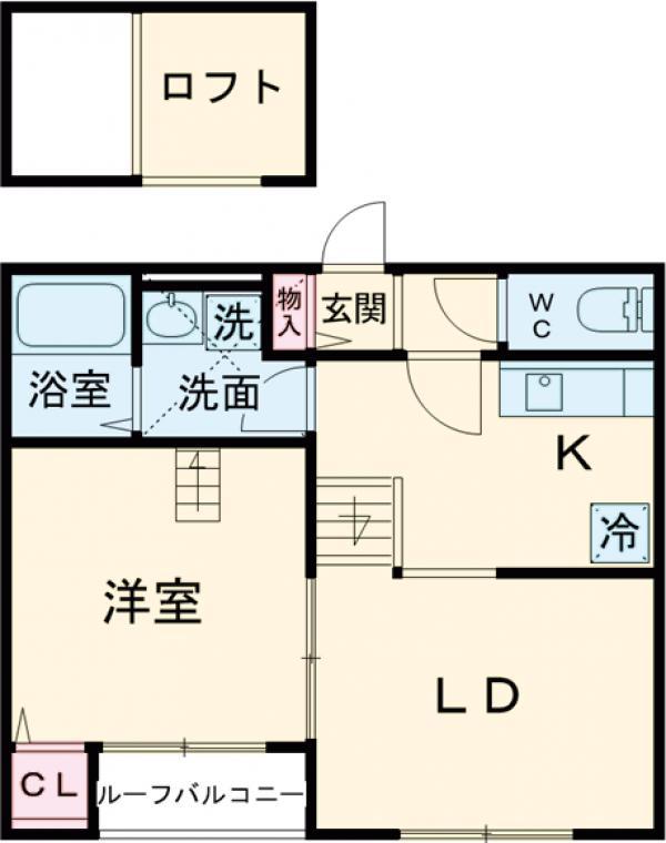 BELL BRUN(1LDK/2階)の間取り写真