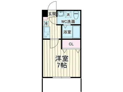 カーサKS(1K/1階)の間取り写真