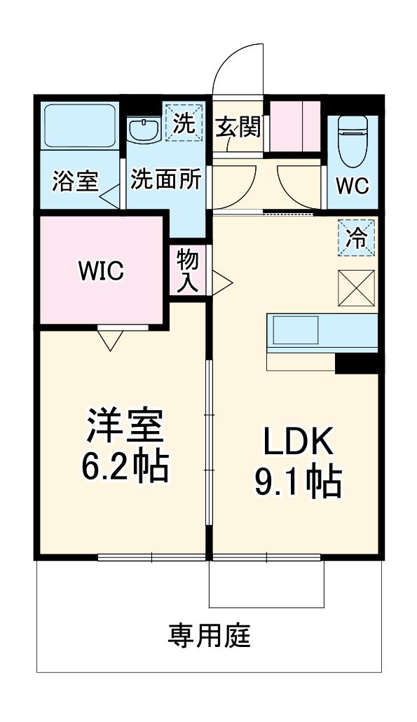 LUCE SERENO(1LDK/1階)の間取り写真