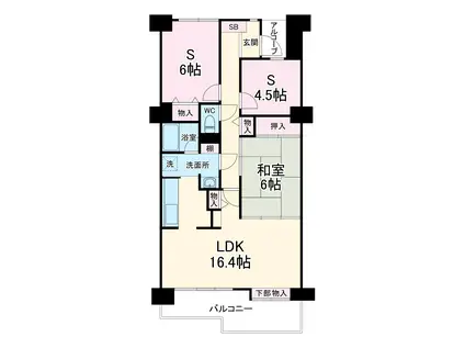 ライオンズマンション南市川(1SLDK/8階)の間取り写真