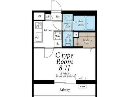 リブリ・ロコロ(1K/4階)の間取り写真