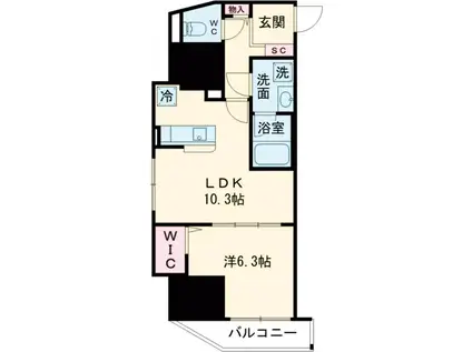 スコレサイト池袋(1LDK/8階)の間取り写真