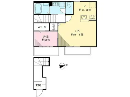 ハルメゾン(1LDK/2階)の間取り写真