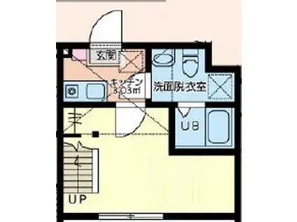 リアンスコートRS(1K/1階)の間取り写真